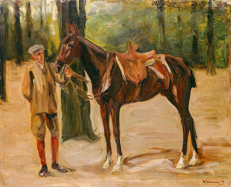 Reitknecht mit Pferd, 1912, Privatsammlung. Foto: Grisebach GmbH