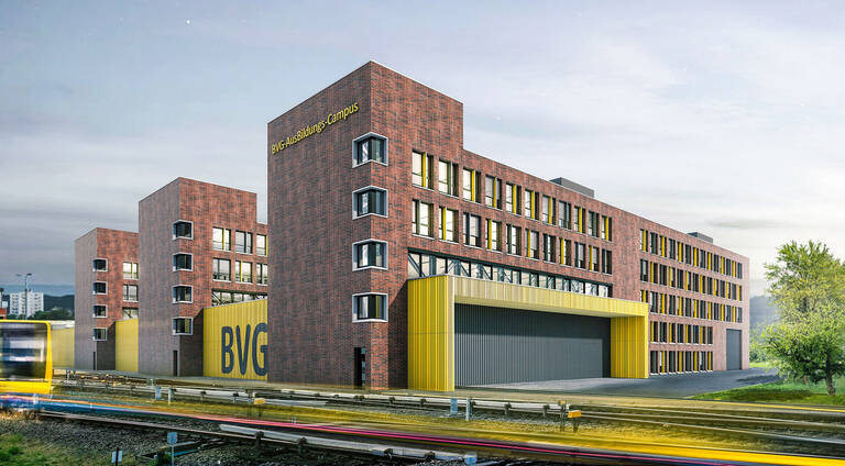 So soll das neue Ausbildungszentrum der BVG aussehen. Grafik: Sweco