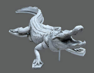 3D-Modell des Mastermodells eines Krokodils. Grafik: Staatliche Museen zu Berlin, Gipsformerei/Studio Jester Blank