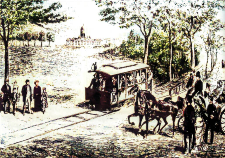 Die erste elekrische Straßenbahn der Welt. Archiv HV Steglitz