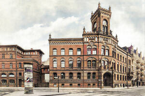 Rathaus Wilmersdorf in der Gasteiner Straße um 1900.
