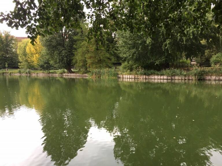 Lietzensee mit denkmalgeschützter Uferbefestigung. Foto: Umwelt- und Naturschutzamt CW, 2020