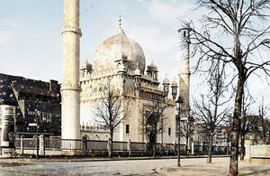 Ahmadiyya Lahore Moschee vor dem Zweiten Weltkrieg.