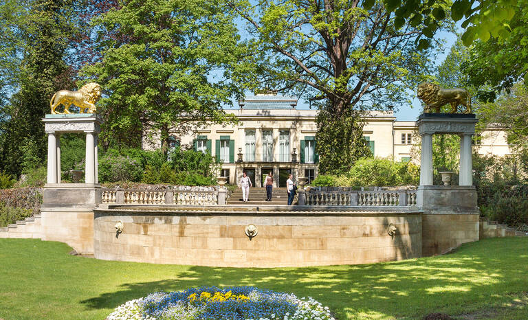 Löwenfontäne im Schloßpark Glienicke.