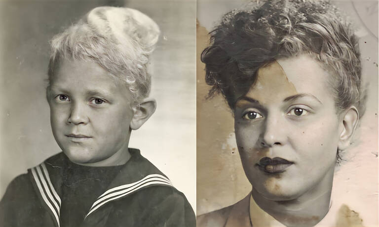 Hans Joachim und Zoya Gertrud Aqua-Kaufmann um 1947. Foto: links: Sammlung Todorov, rechts: Privatbesitz Lienicke