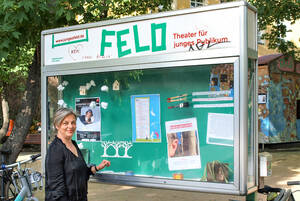 Gabi dan Droste steht stellvertretend für ihr Team für eine spannende Zukunft des FELD Theater für junges Publikum.