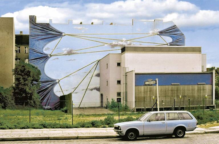 VERSPANNUNG 1979/80 (übermalt), Haubachstraße/Fritschestraße, Berlin-Charlottenburg.  Foto: Norbert Martins