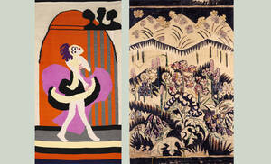 Links: „Tänzerin“ von Lise Gujer, rechts: „Blumenteppich“ von Ernst Ludwig Kirchner.  Foto: BKM/Thomas Strub
