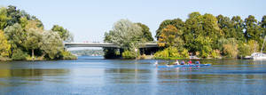 Kleiner Wannsee mit Wannseebrücke.