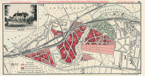 Die Karte der Villenkolonien Schlachtensee und Nikolassee aus dem Jahr 1911.
