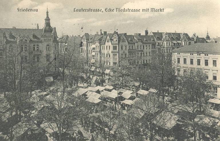 Ecke Lauterstraße – rechts am Bildrand das Kaufhaus Bry. Archiv fbs