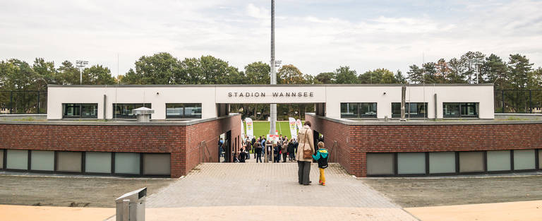 Das Stadion Wannsee, sportliche Heimat des FV Wannsee.