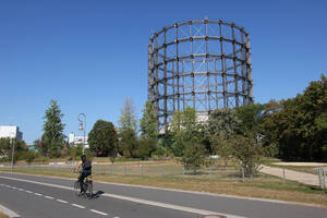 Der Gasometer in Schöneberg vor dem Umbau als Veranstaltungszentrum.