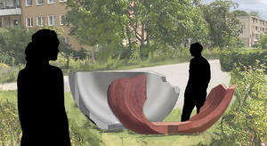 Das neue Kunstwerk in Charlottenburg-Nord, nahe Heilmannring. Visualisierung: Stephanie Imbeau