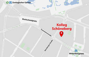 Kolleg Schöneberg an der Nürnberger Straße 63, 10787 Berlin. Map data © OpenStreetMap contributors