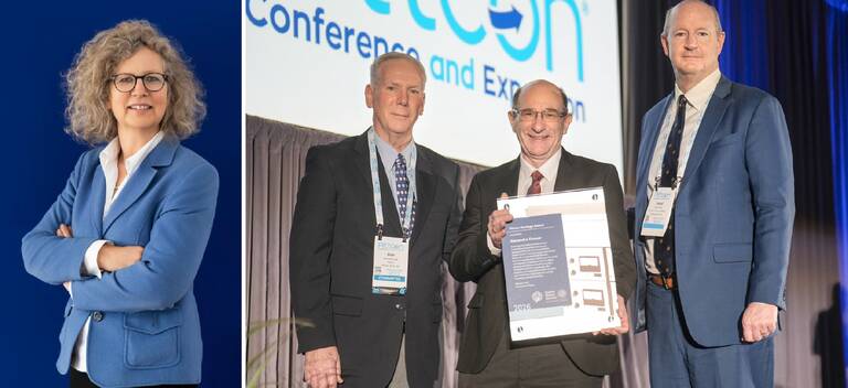 Ausgezeichnet: Alexandra Knauer. Dr. Markus Fuchs nahm in Texas die Auszeichnung stellvertretend entgegen. Fotos: KNAUER und Pittcon Texas