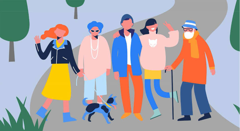 Die Broschüre „Ge(h)meinsam unterwegs in Charlottenburg-Wilmersdorf“ steht unter www.berlin.de/-ii1650746 zur Verfügung. Grafik: BACW