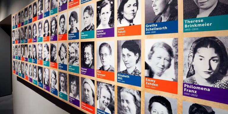 Blick in die Sonderausstellung „Frauen im Widerstand gegen den Nationalsozialismus“ in der Gedenkstätte Deutscher Widerstand. Foto: Georg Engels, Gedenkstätte Deutscher Widerstand