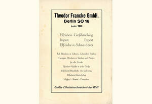 Deutsche Wirtschaft in Einzeldarstellungen, Elfenbeinschnitzerei und Elfenbeinhandwerk, unter besonderer Berücksichtigung der Elfenbeinschnitzer- zentrale Erbach, Frankfurt a.M. 1937