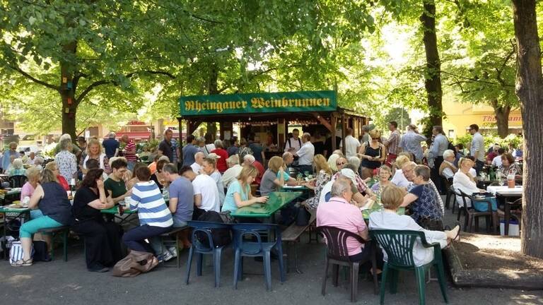 Der Weinbrunnen am Rüdesheimer Platz. Foto: BACW