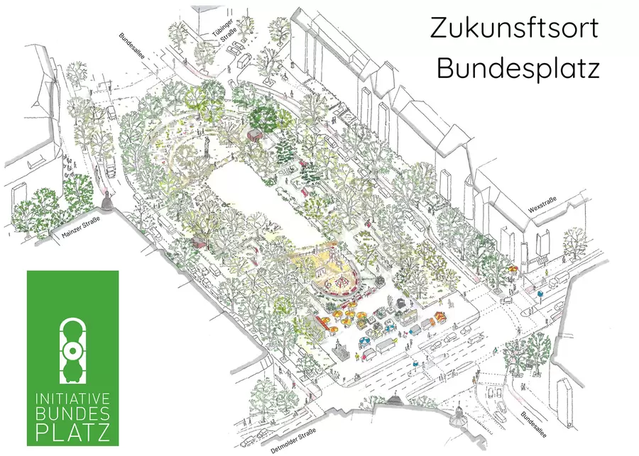 Vision der Umbau-Variante „Hufeisen“ für den Bundesplatz