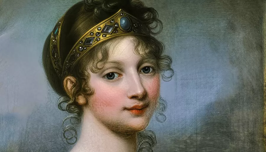 Königin Luise auf einem Ölgemälde von Josef Mathias Grassi, 1802.