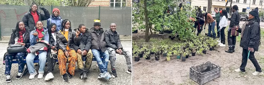 Junge Gäste aus Kamerun erhielten auf dem Fasanenplatz Einblick in nachhaltige Stadtentwicklung und bürgerschaftliches Engagement. Foto: privat