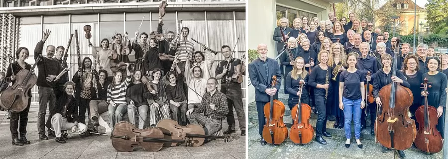Orchester Benjamin Franklin 1996 und Sinfonie-Orchester Steglitz 2026. Foto: privat