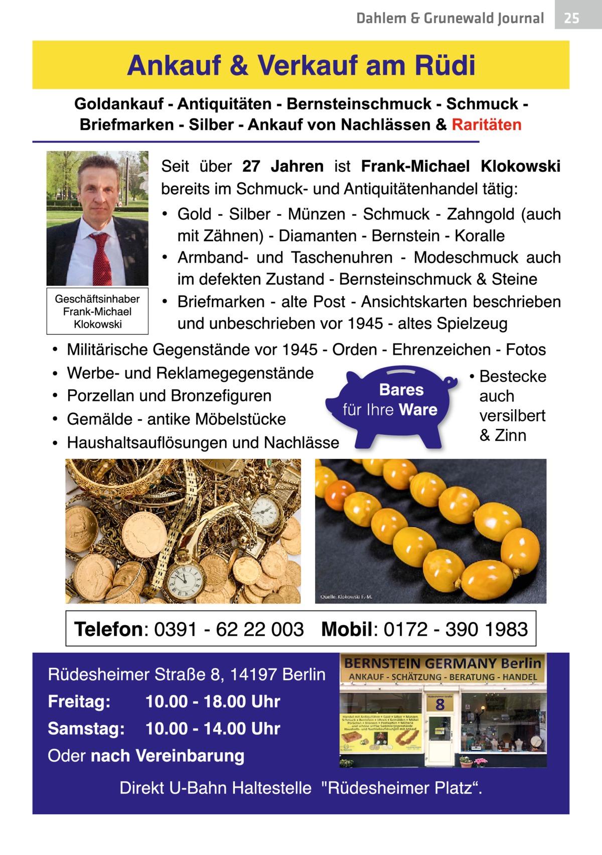 Dahlem & Grunewald Journal  • Bestecke auch versilbert & Zinn  25 25