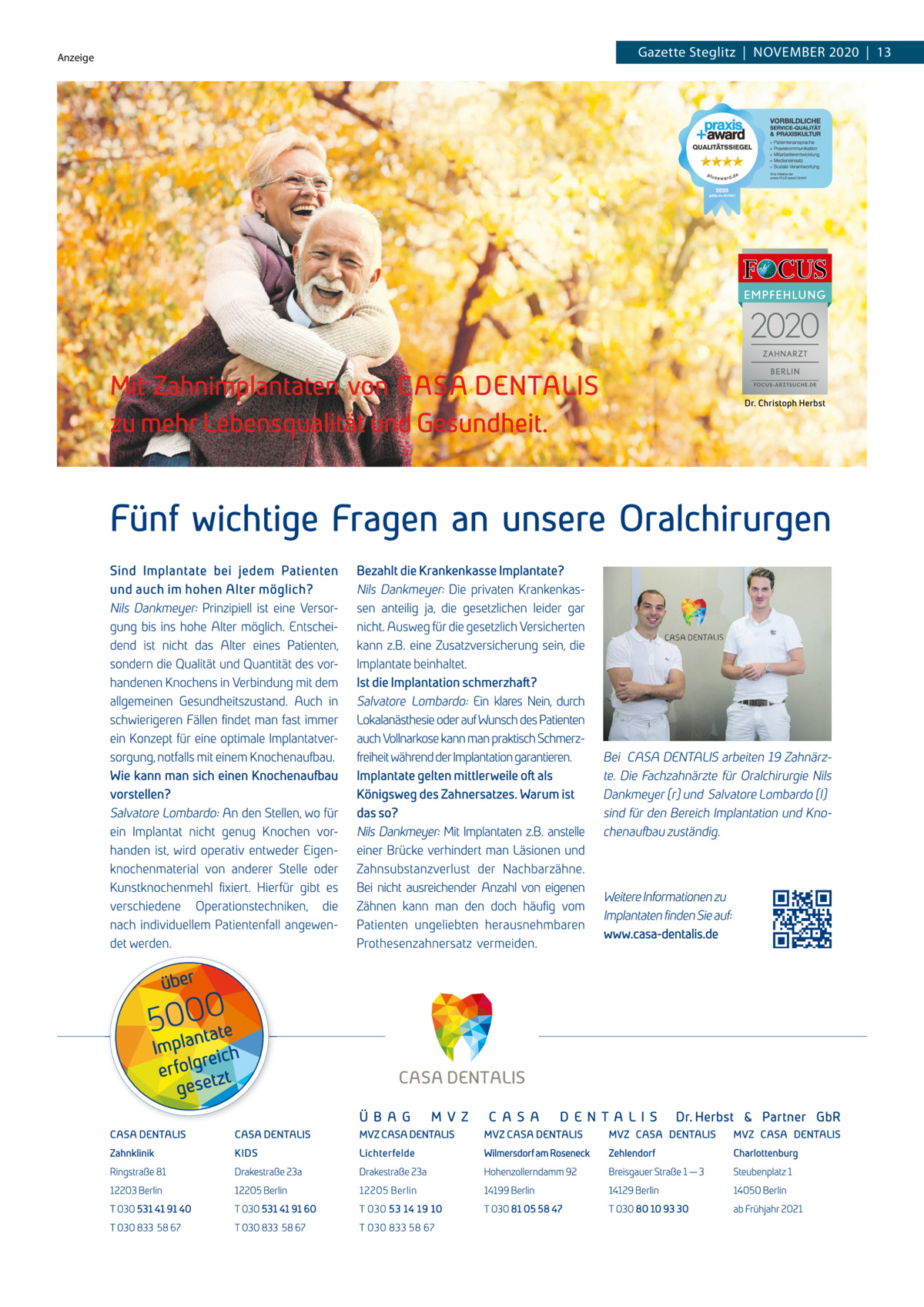 Anzeige  Gazette Steglitz  |  November 2020  |  13