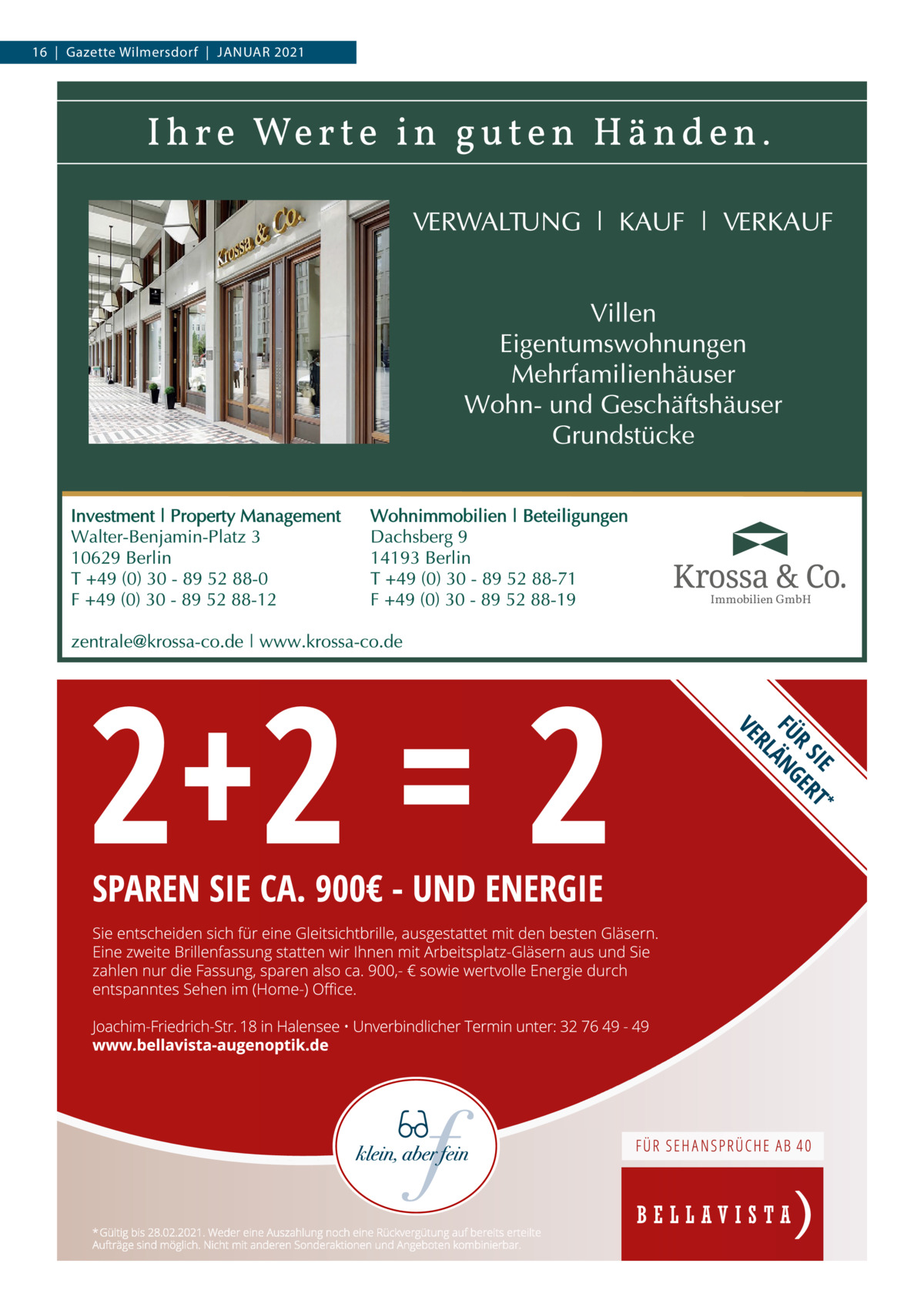 16  |  Gazette Wilmersdorf  |  Januar 2021  Immobilien GmbH
