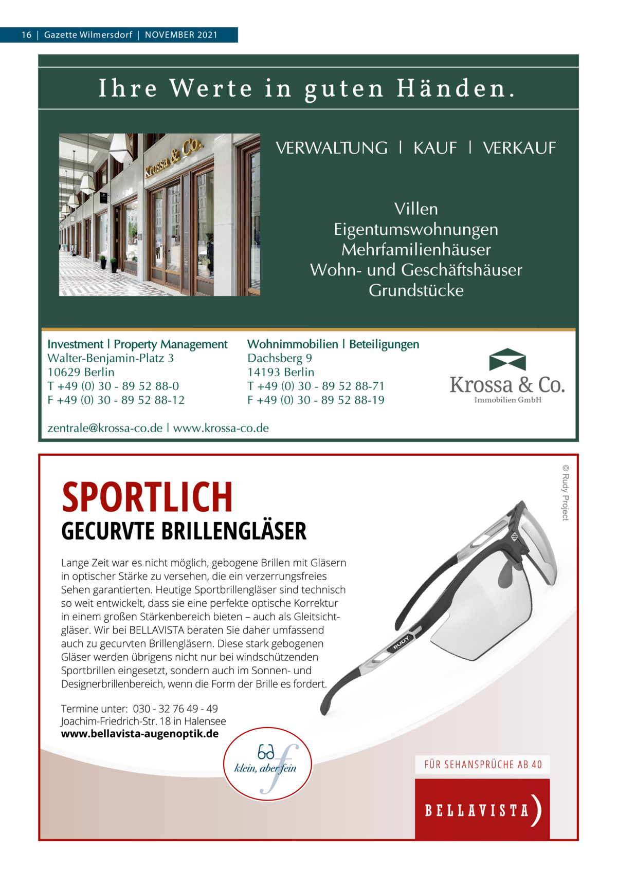 16  |  Gazette Wilmersdorf  |  November 2021  Immobilien GmbH