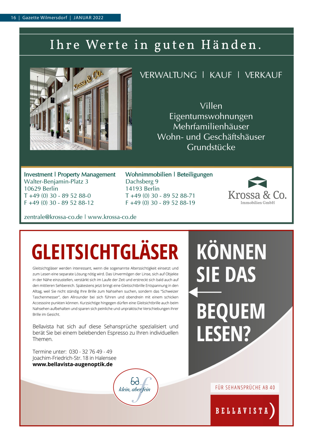 16  |  Gazette Wilmersdorf  |  Januar 2022  Immobilien GmbH