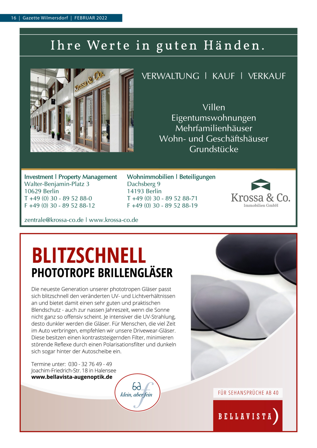 16  |  Gazette Wilmersdorf  |  Februar 2022  Immobilien GmbH
