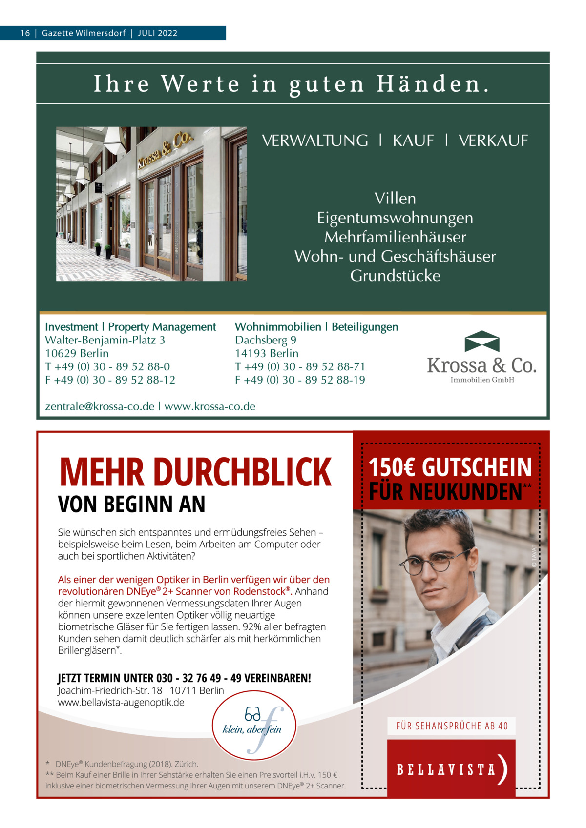 16  |  Gazette Wilmersdorf  |  Juli 2022  Immobilien GmbH