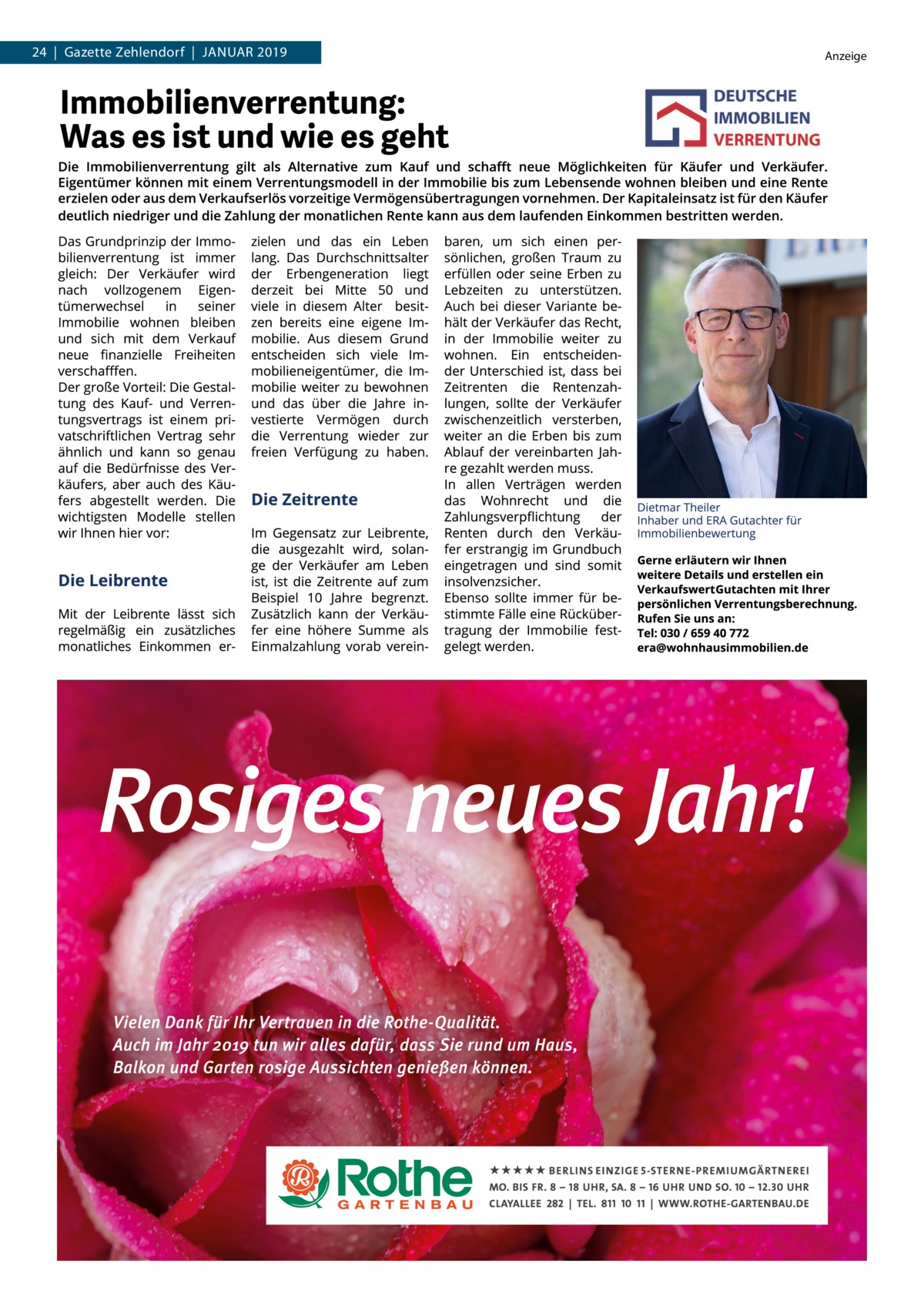 24  |  Gazette Zehlendorf  |  Januar 2019  Anzeige