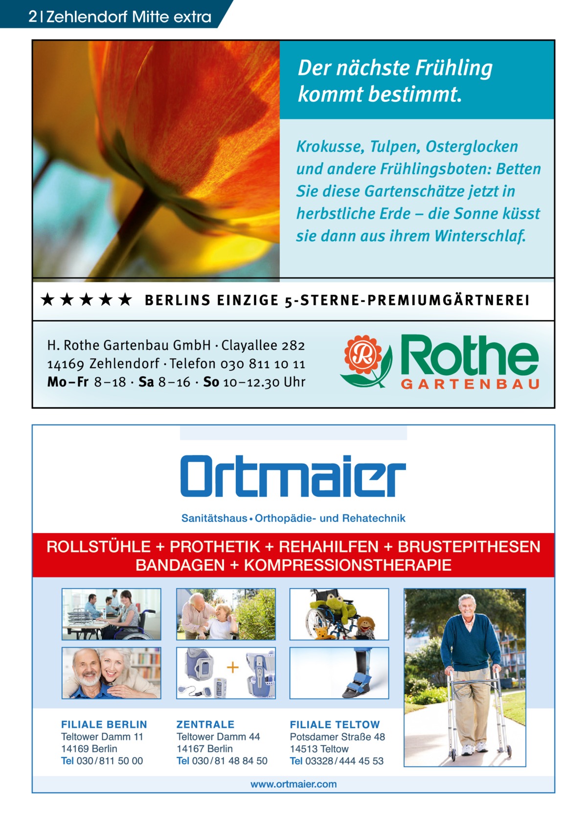 2 Zehlendorf Mitte extra  ROLLSTÜHLE + PROTHETIK + REHAHILFEN + BRUSTEPITHESEN BANDAGEN + KOMPRESSIONSTHERAPIE
